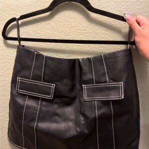 Forever 21 Black Skirt with White Stitching